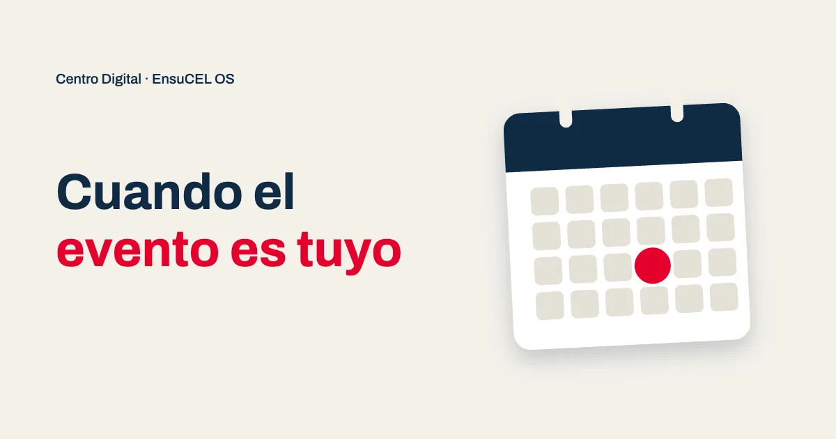 Evento especial en tu Centro Digital: tu propio evento con fecha, lugar y enlace, visible para quien te visita